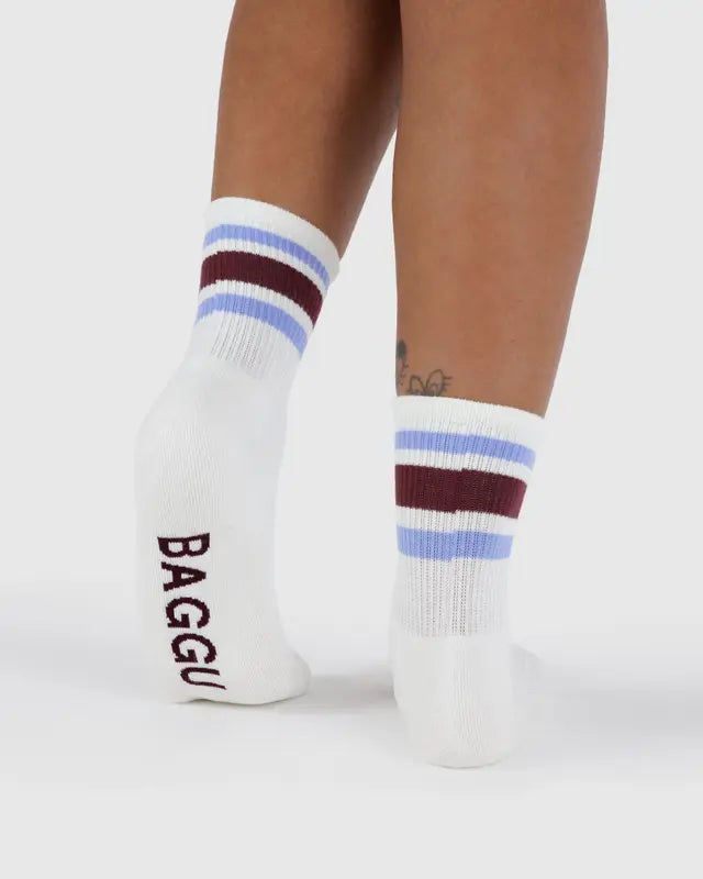 BAGGU Ribbed Sock - Ivory Stripe