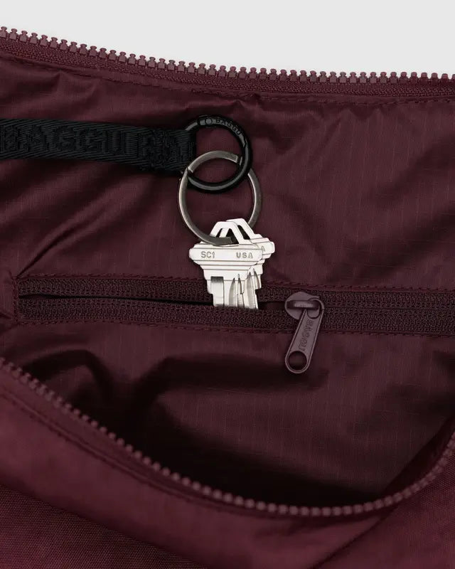 BAGGU Large Nylon Crescent Bag - Mahogany