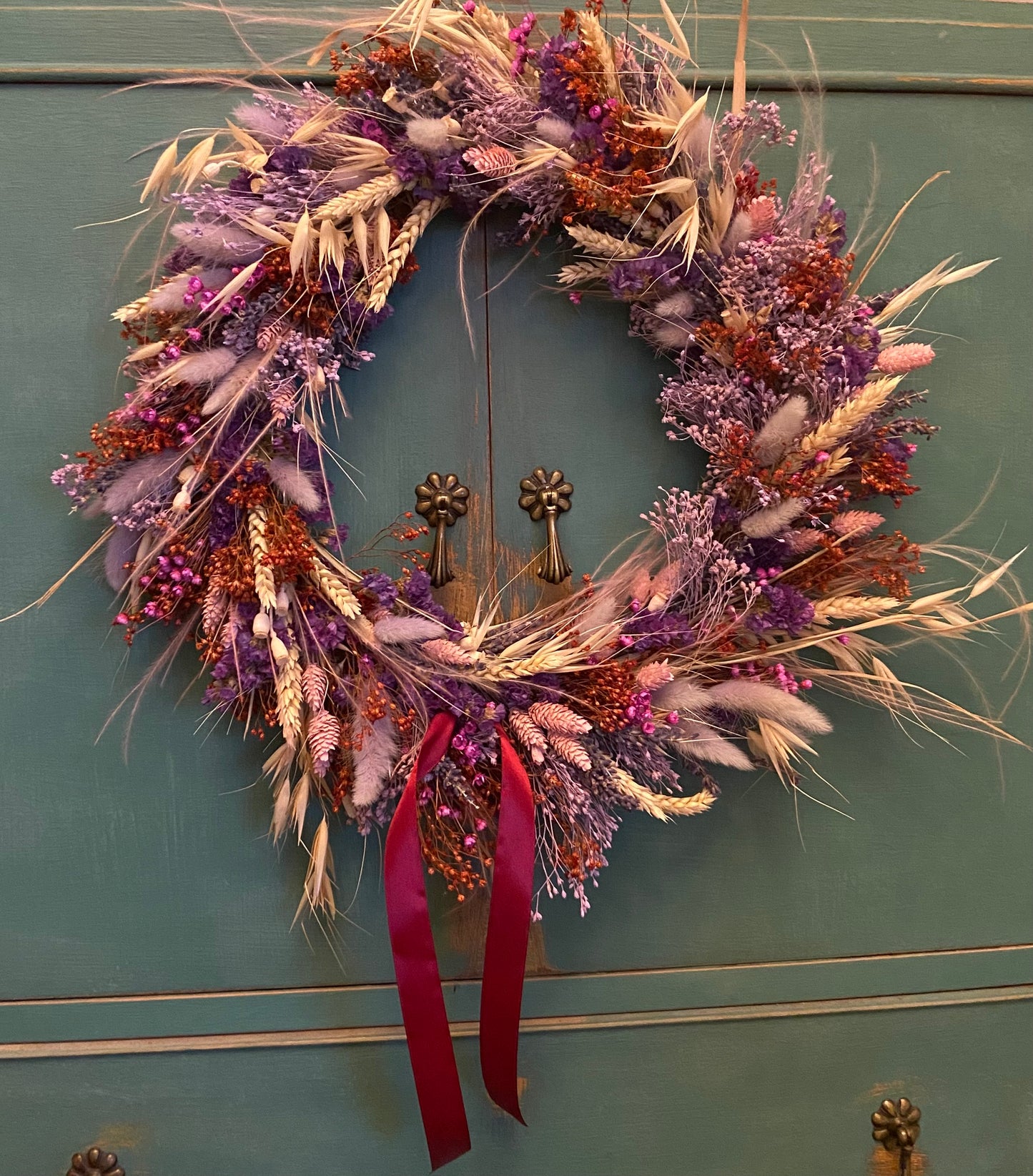 Modern Christmas Door Wreath - Purple Crush