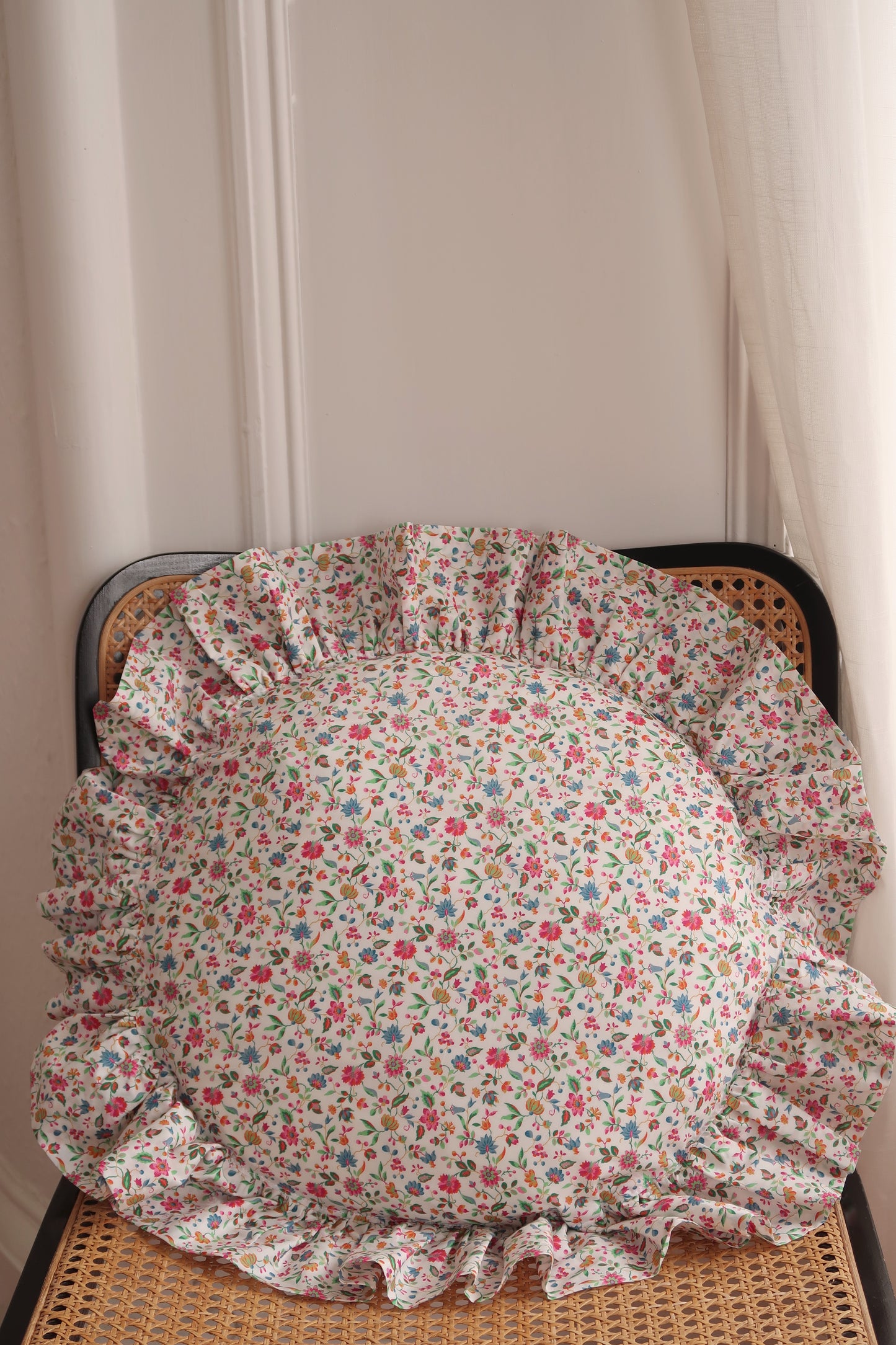 Coco & Wold edge Cushion made wihj Floral Liberty Fabric