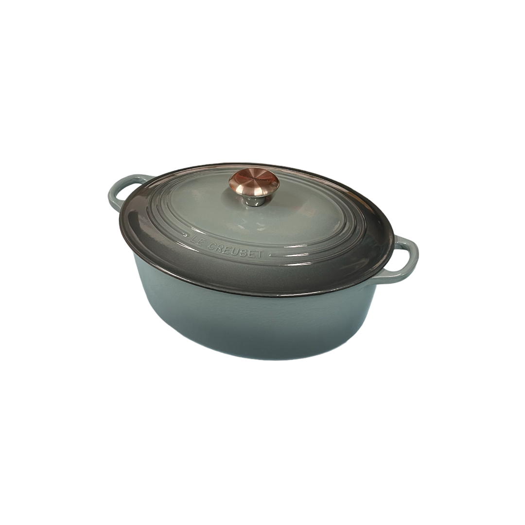 le creuset 31cm signature wide oval pot in ocean
