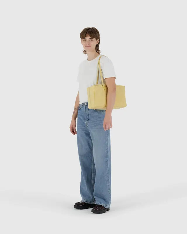 BAGGU Medium Nylon Bowler Bag - Butter