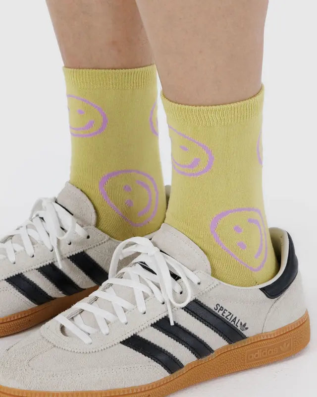 BAGGU Adult Crew Sock- Straw Happy