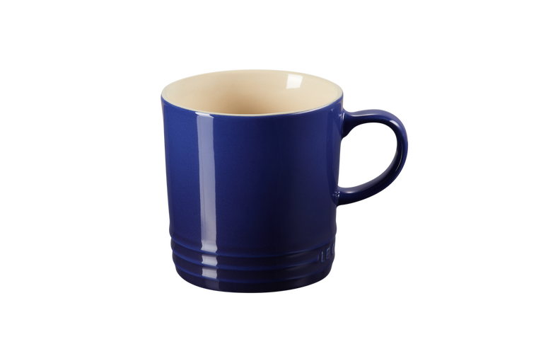 le creuset stoneware mug 350ml in indigo blue