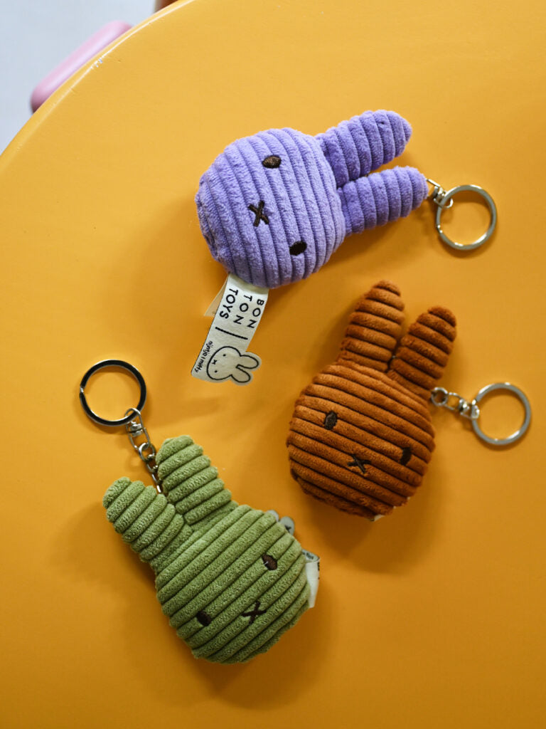 Miffy Corduroy Soft Toy Keyring 10cm - Olive