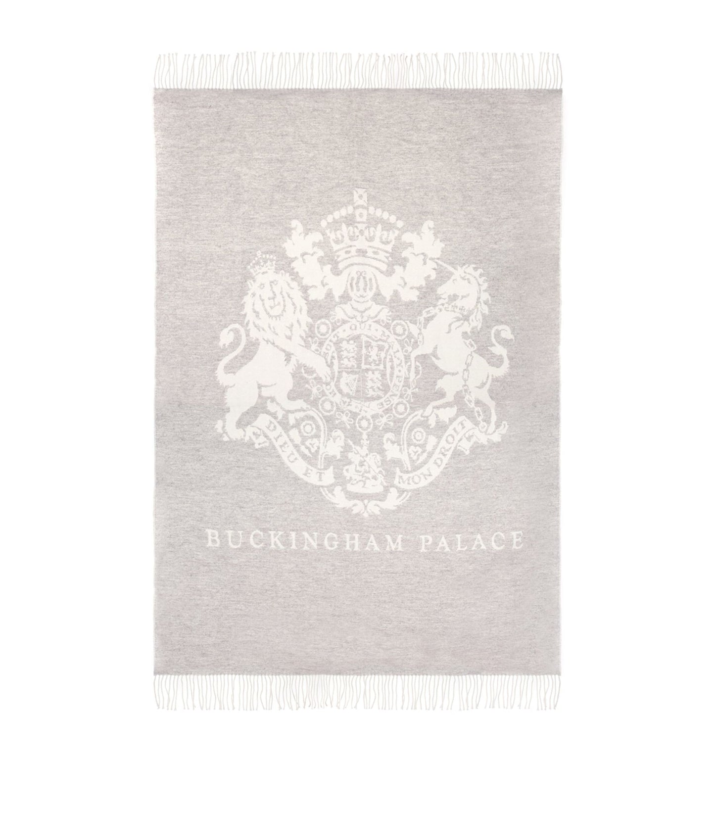 Buckingham Palace grey and white blanket