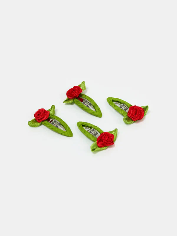 Chunks Rosette Snap Clip in Red