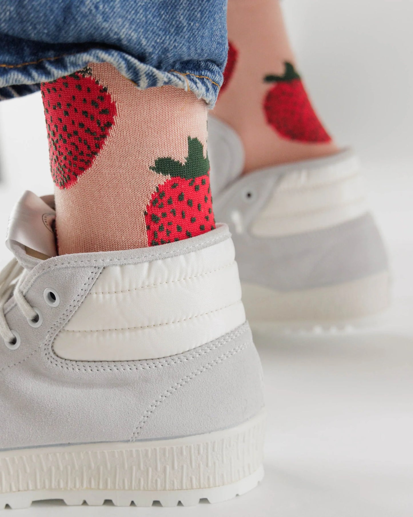 BAGGU Adult Crew Sock - Strawberry