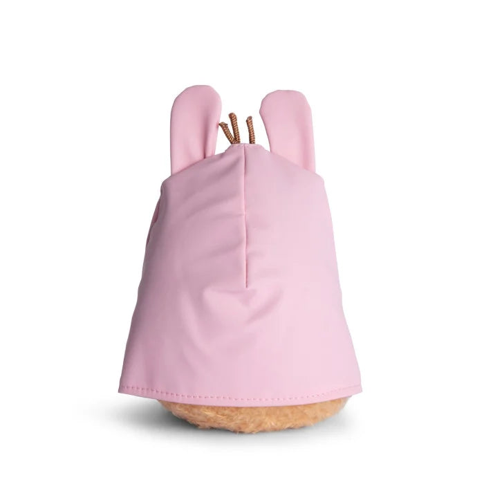 Noodoll Bunny Boots - Pink Raincoat Ricespud Mini Sitting Plush Toy