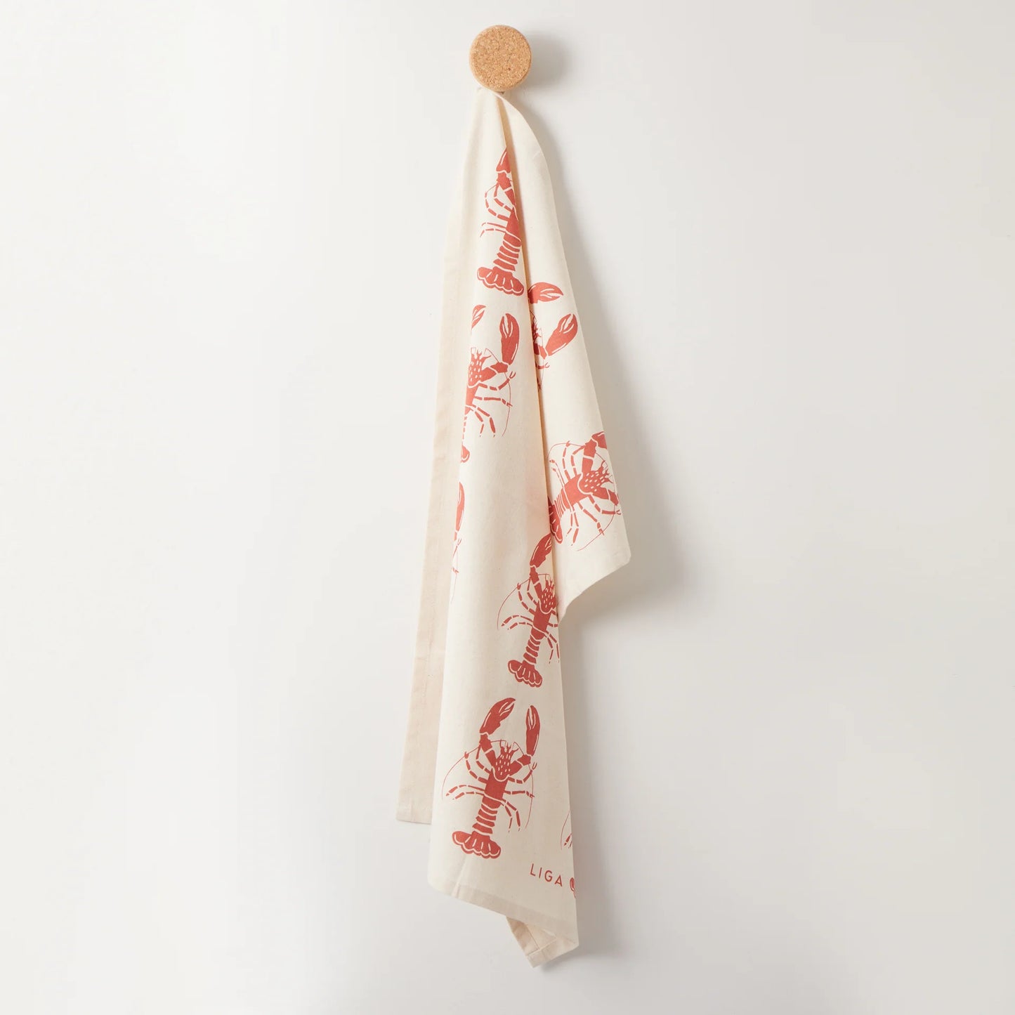 Liga Organic Tea Towel in Red Lobster