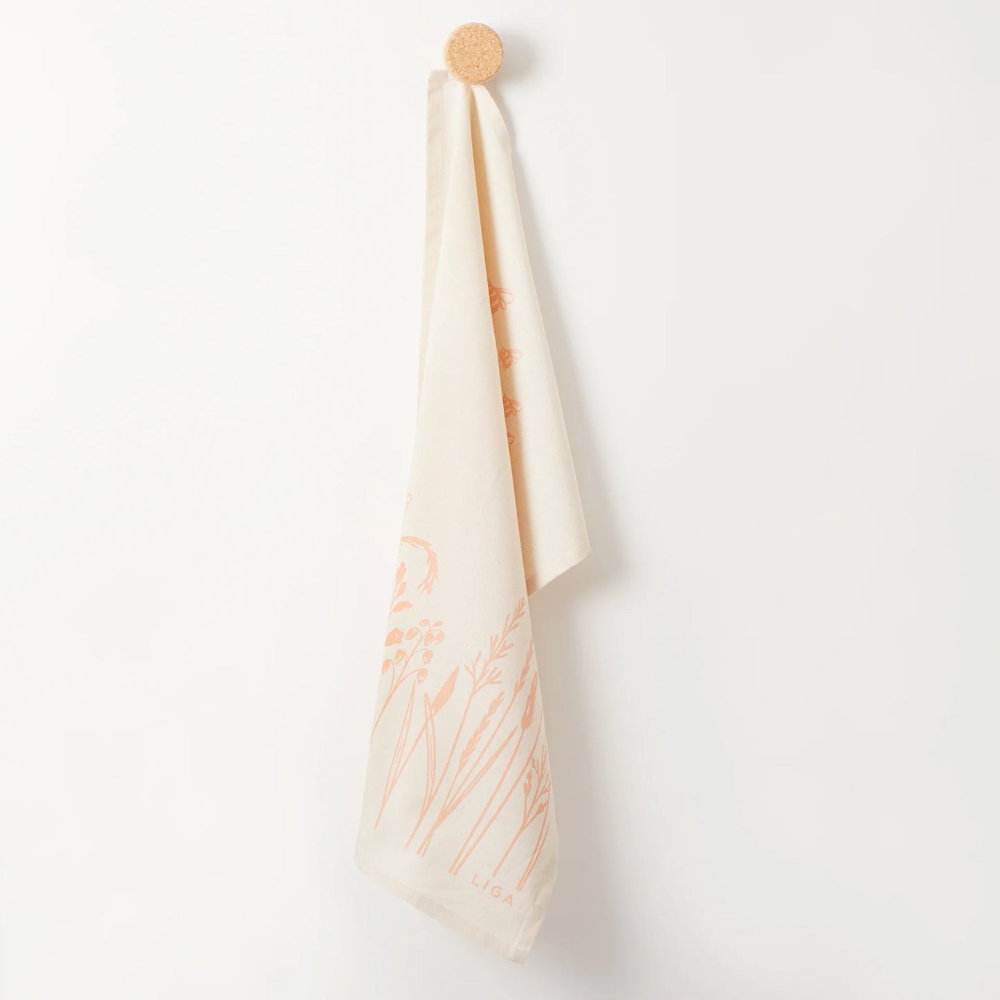 Liga Organic Tea Towel in Native Grasses & Bees