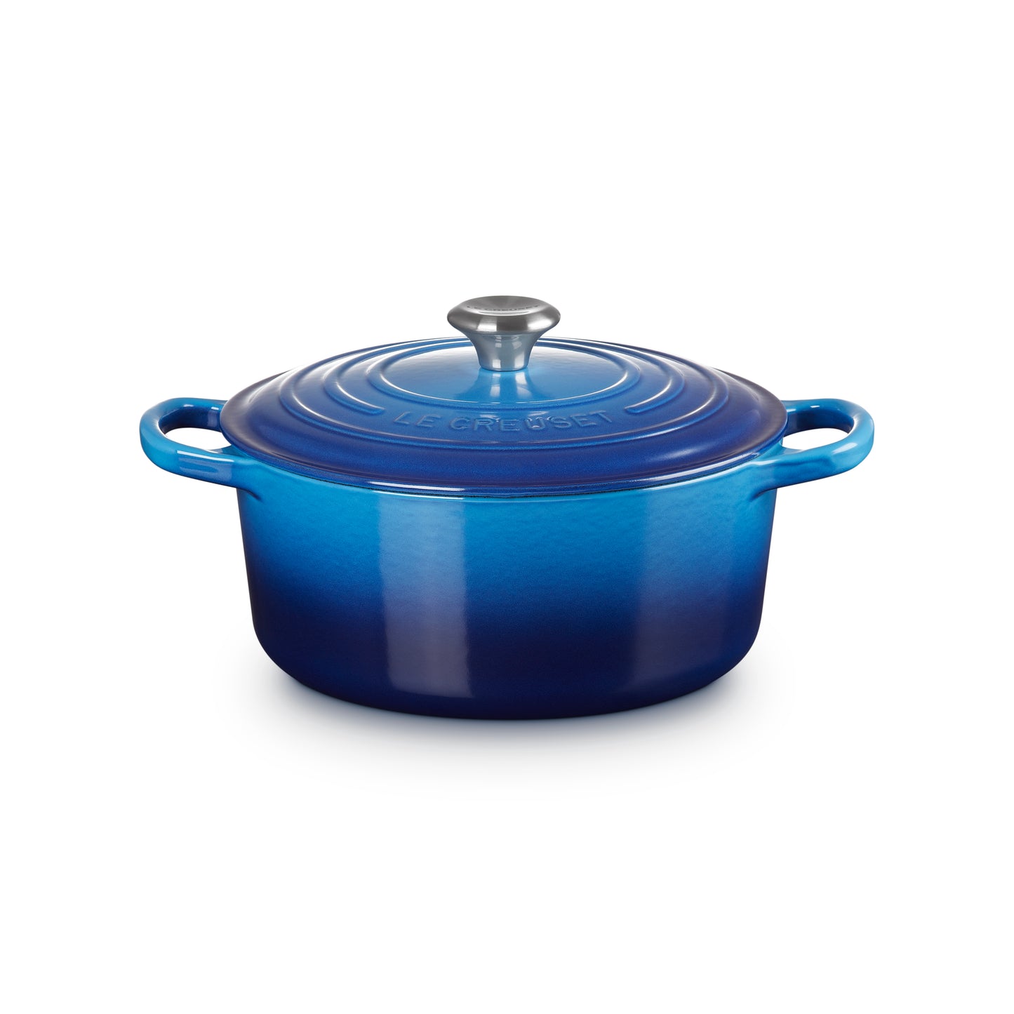 Le Creuset Signature Cast Iron Round Casserole 24cm Azure Blue