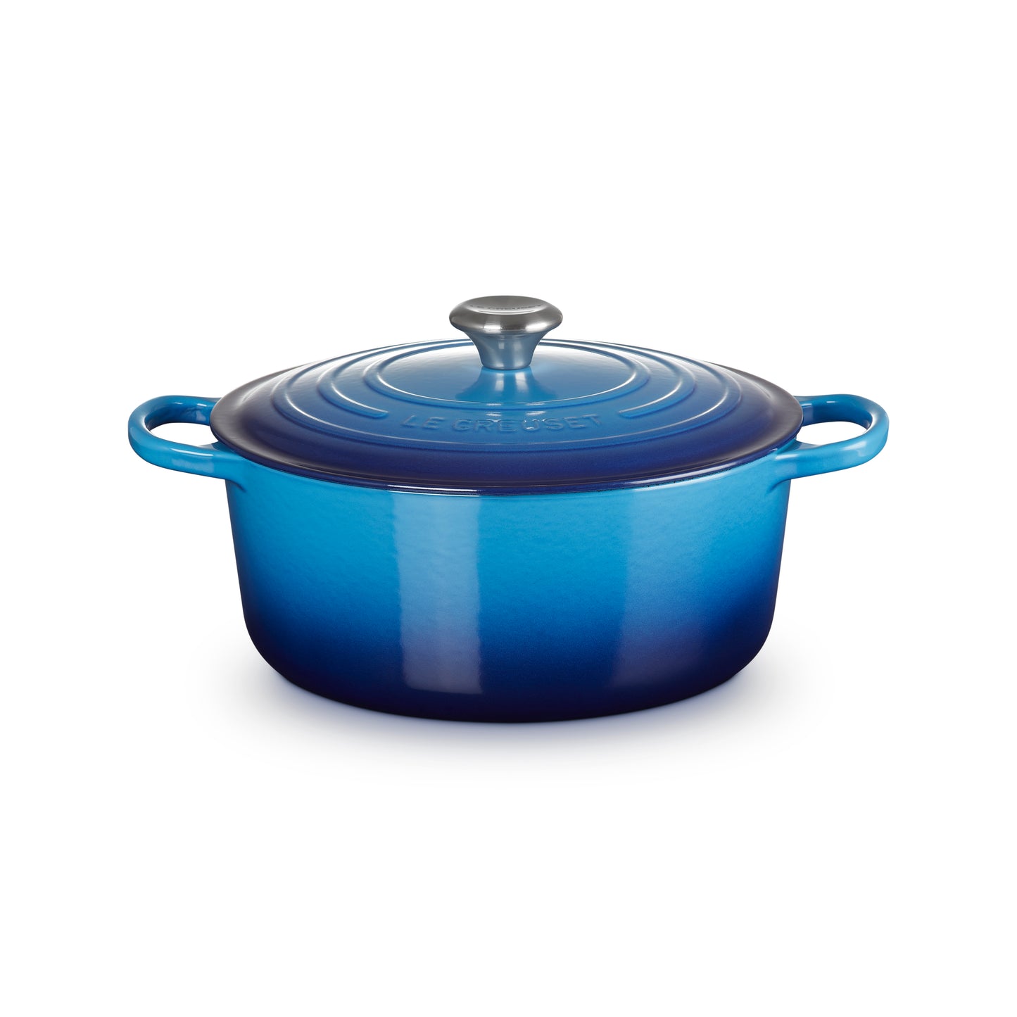 Le Creuset Signature Cast Iron Round Casserole 20cm Azure Blue