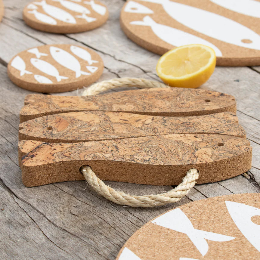 Liga Cork Trivet 3 Fish Ice Grey