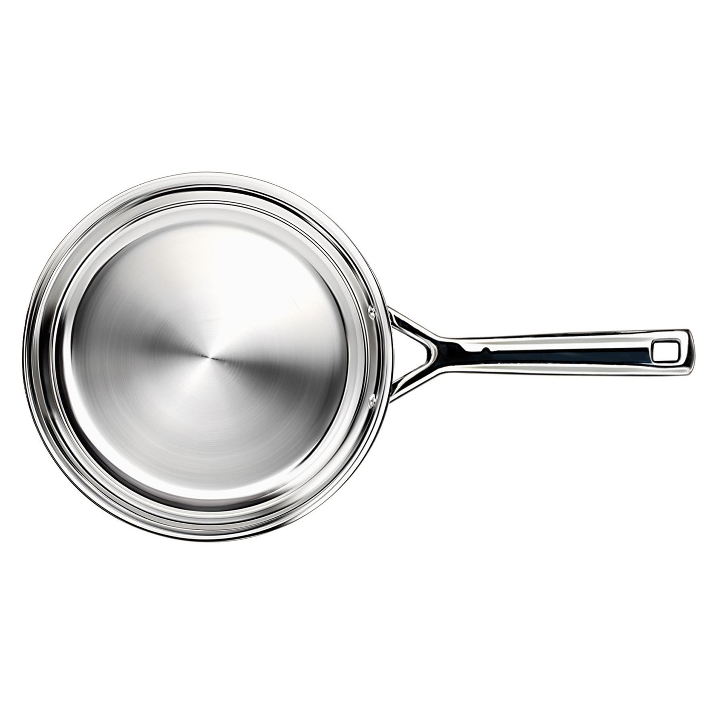 The frying pan shown from above
