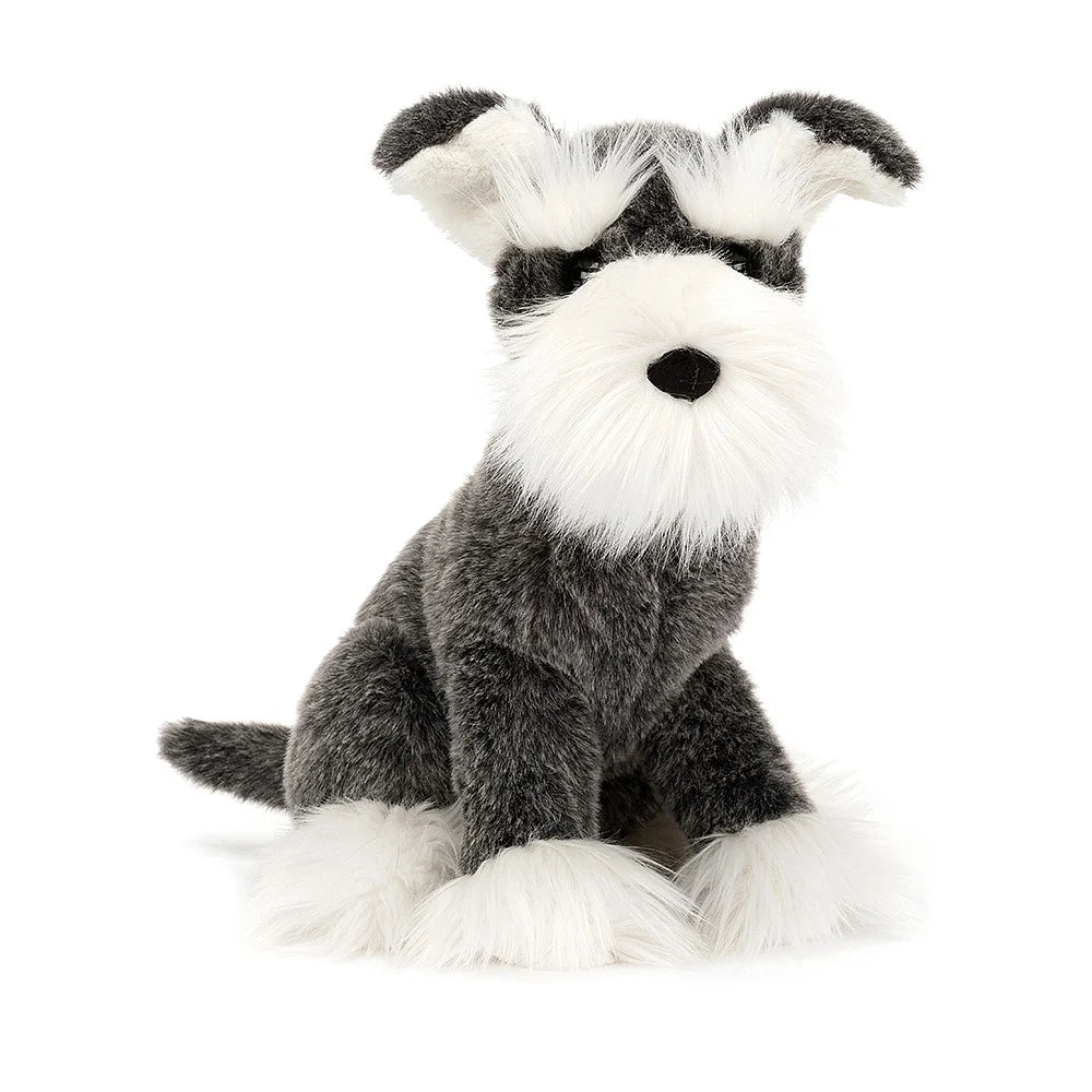 Jellycat black and grey Schnauzer soft toy dog