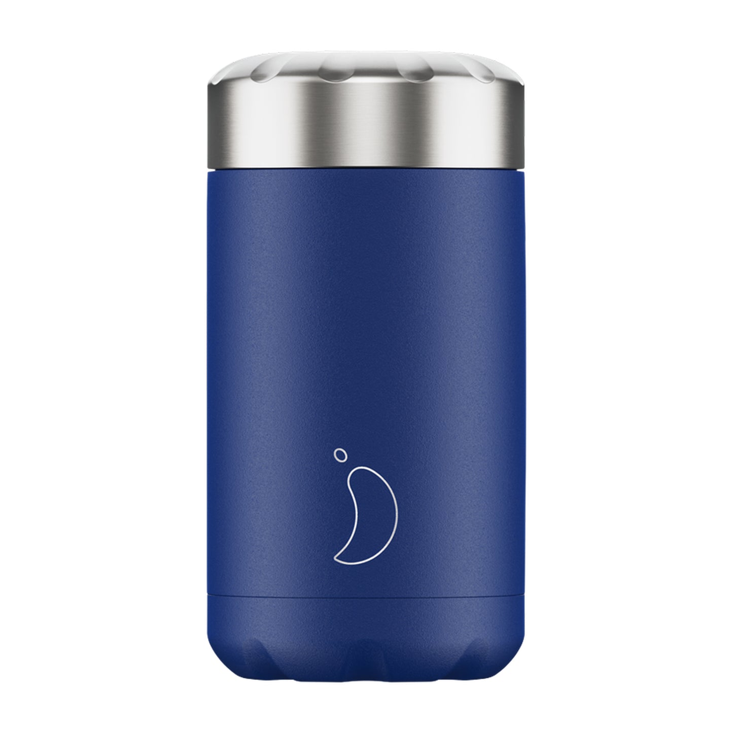chillys stainless steel food pot in matte blue