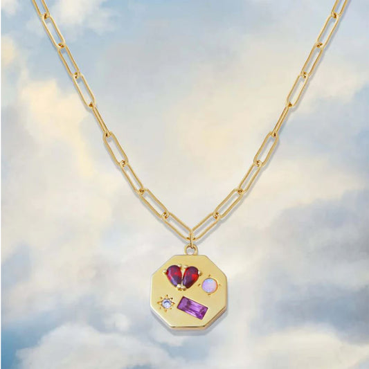 Heartbreaker Gemstone Necklace in gold