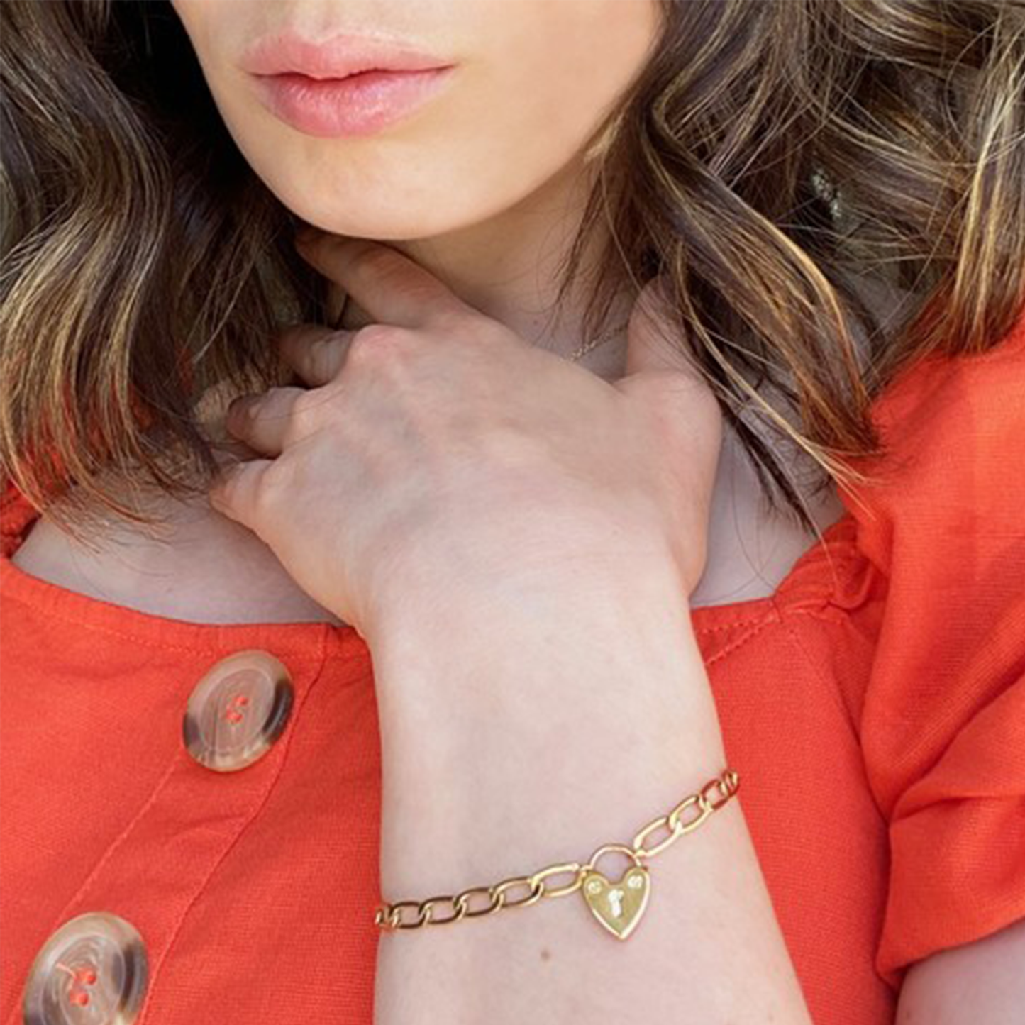 a model wearing the bracelet