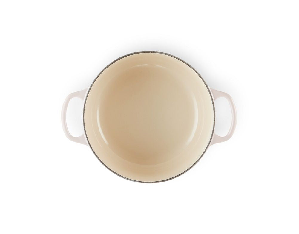 Le Creuset Cast Iron Signature Round Casserole in Shell Pink 20cm/24cm