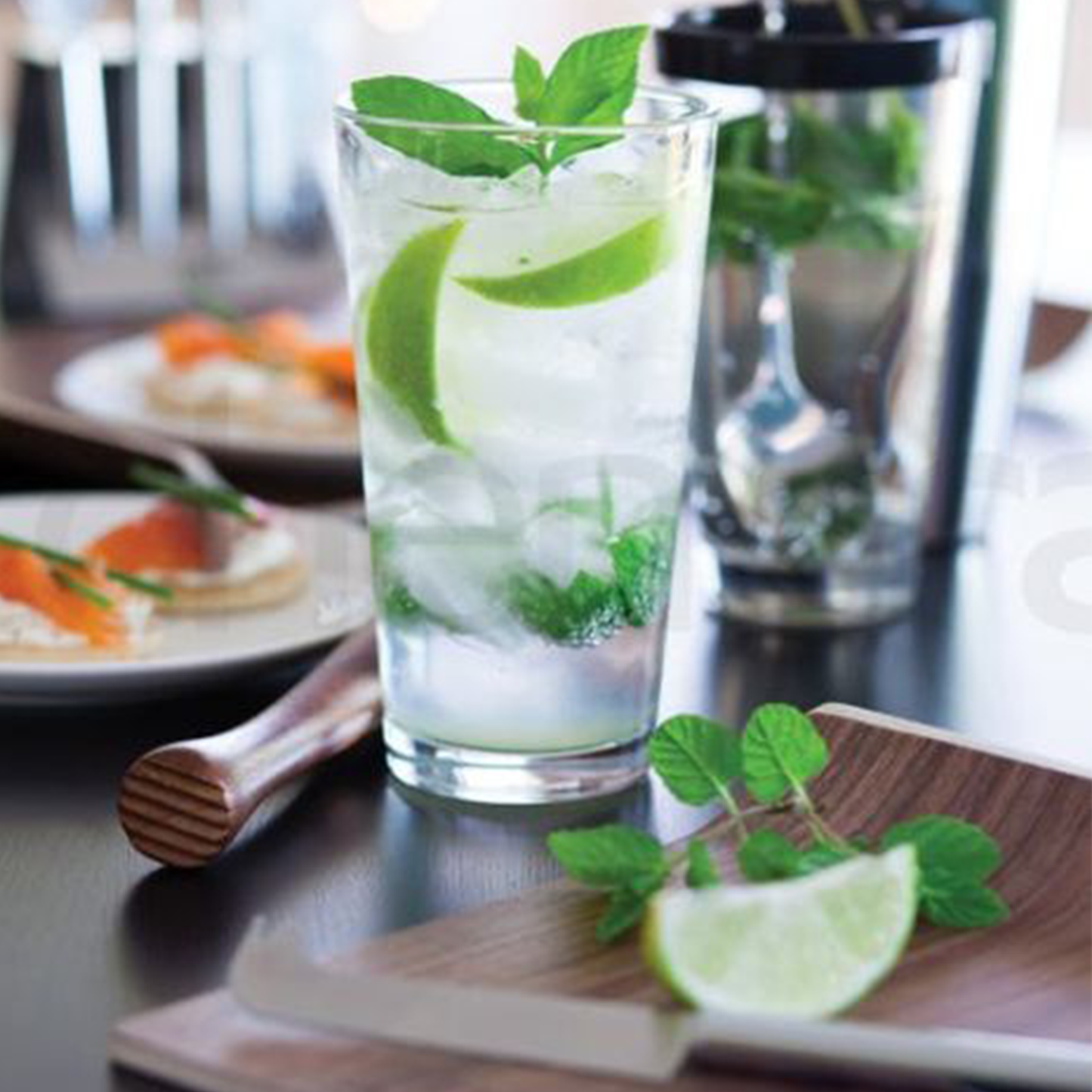 a mojito made using the set