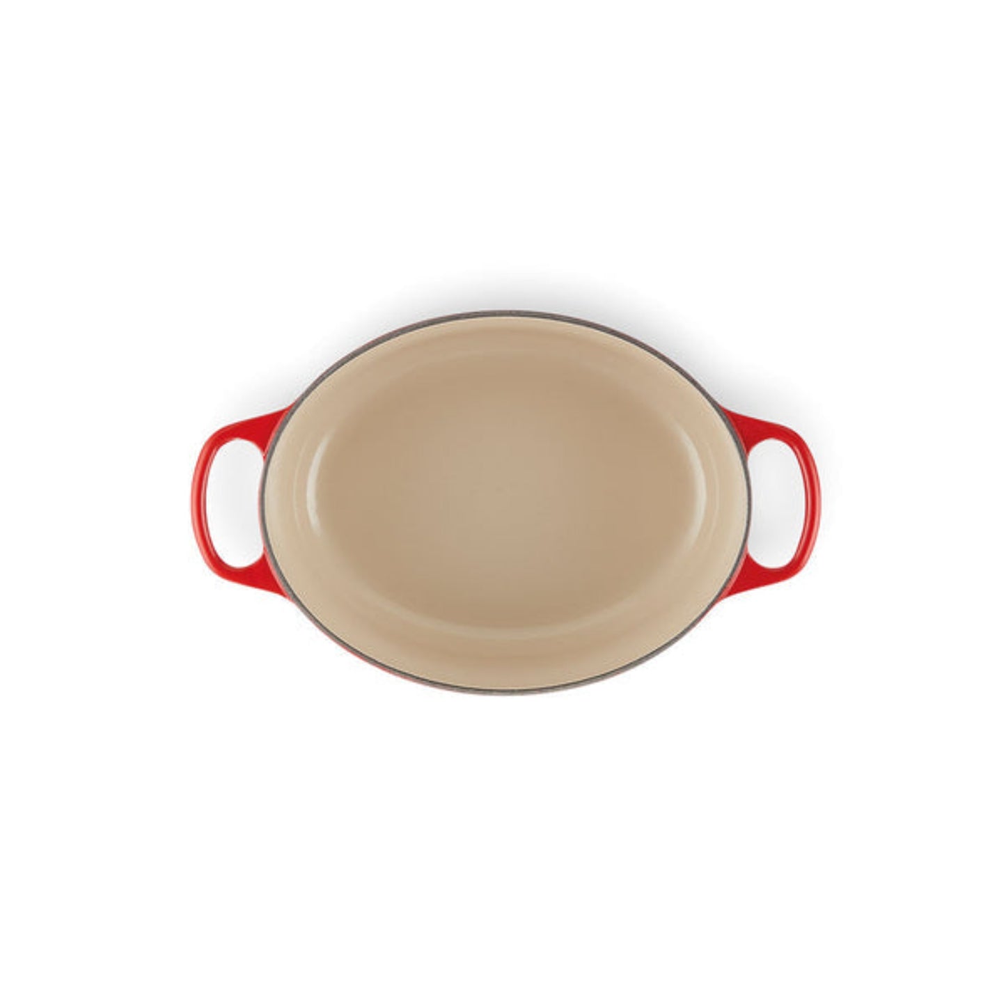 the beige interior of the pot
