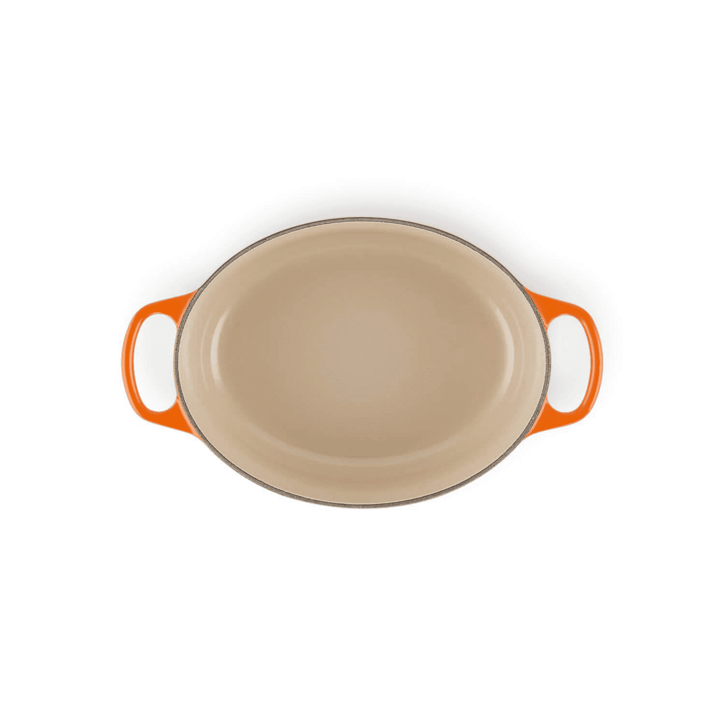 the beige interior of the pot