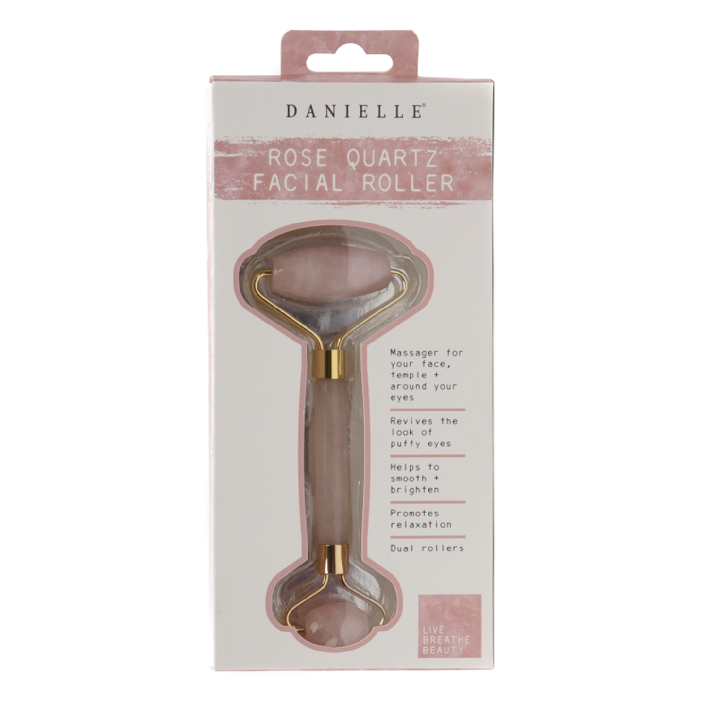 the facial roller in it's packaging