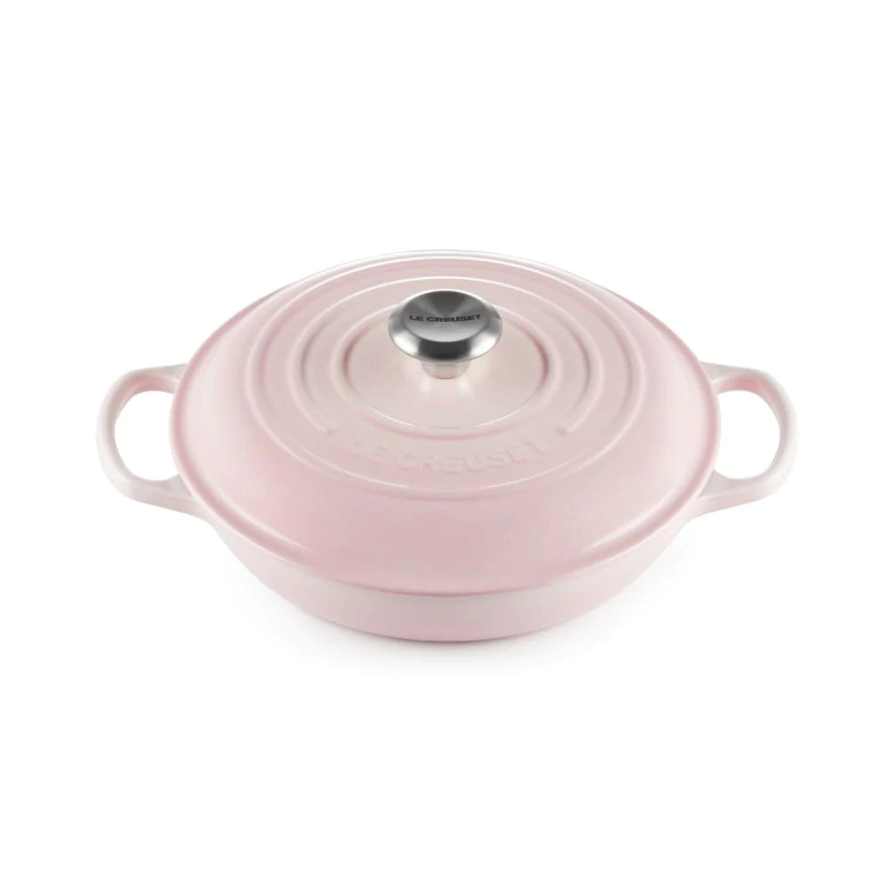 Le Creuset Signature Cast Iron Shallow Casserole 30cm Shell Pink