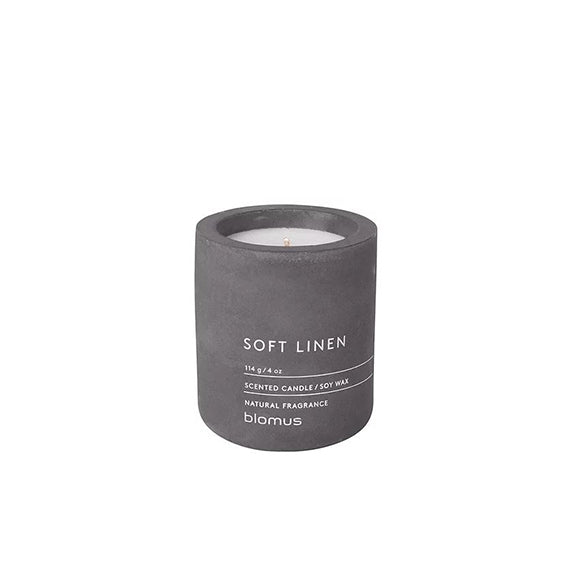 soft linen dark concrete candle 