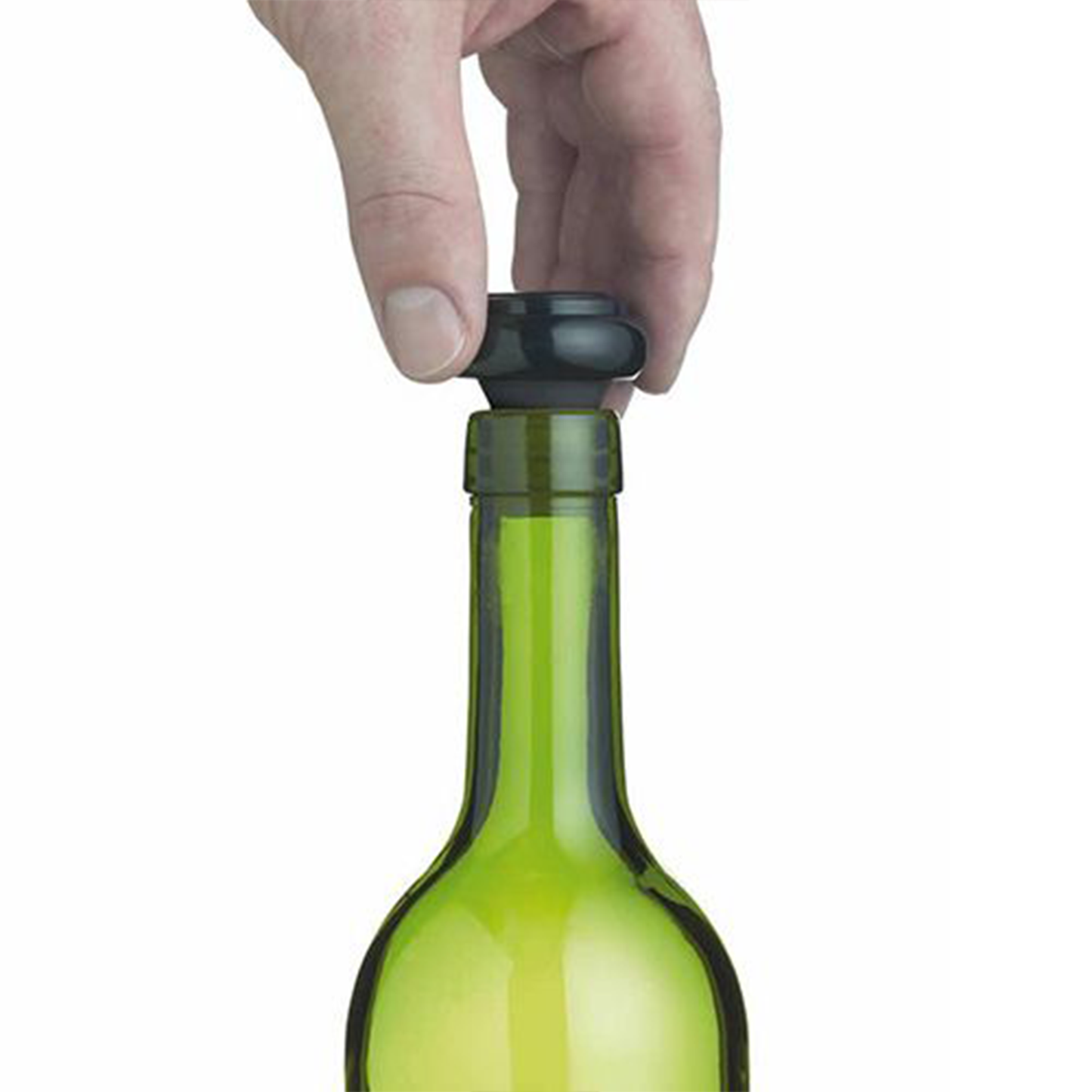 one of the bottle sealers being inserted into the top of the bottle