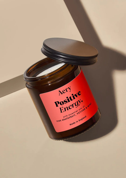 Aery Positive energy scented jar candle in pink grapefruit, vetiver and mint