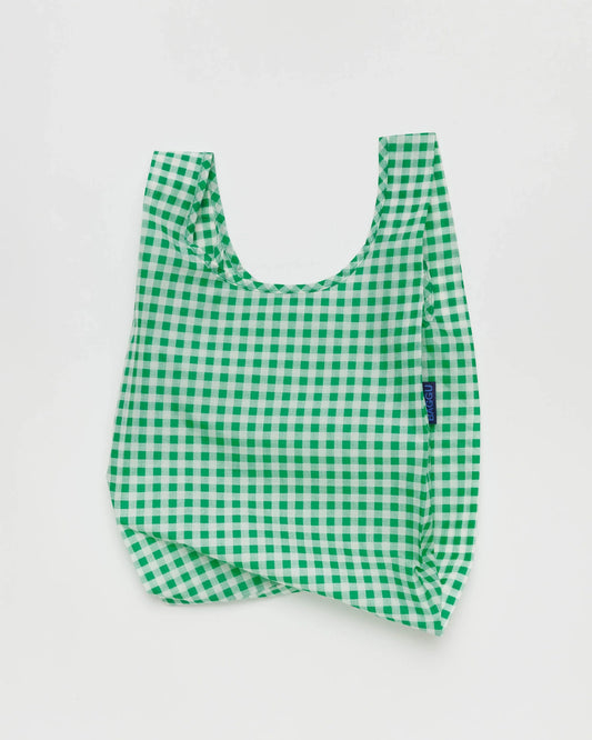 BAGGU Baby reusable bag in green gingham 