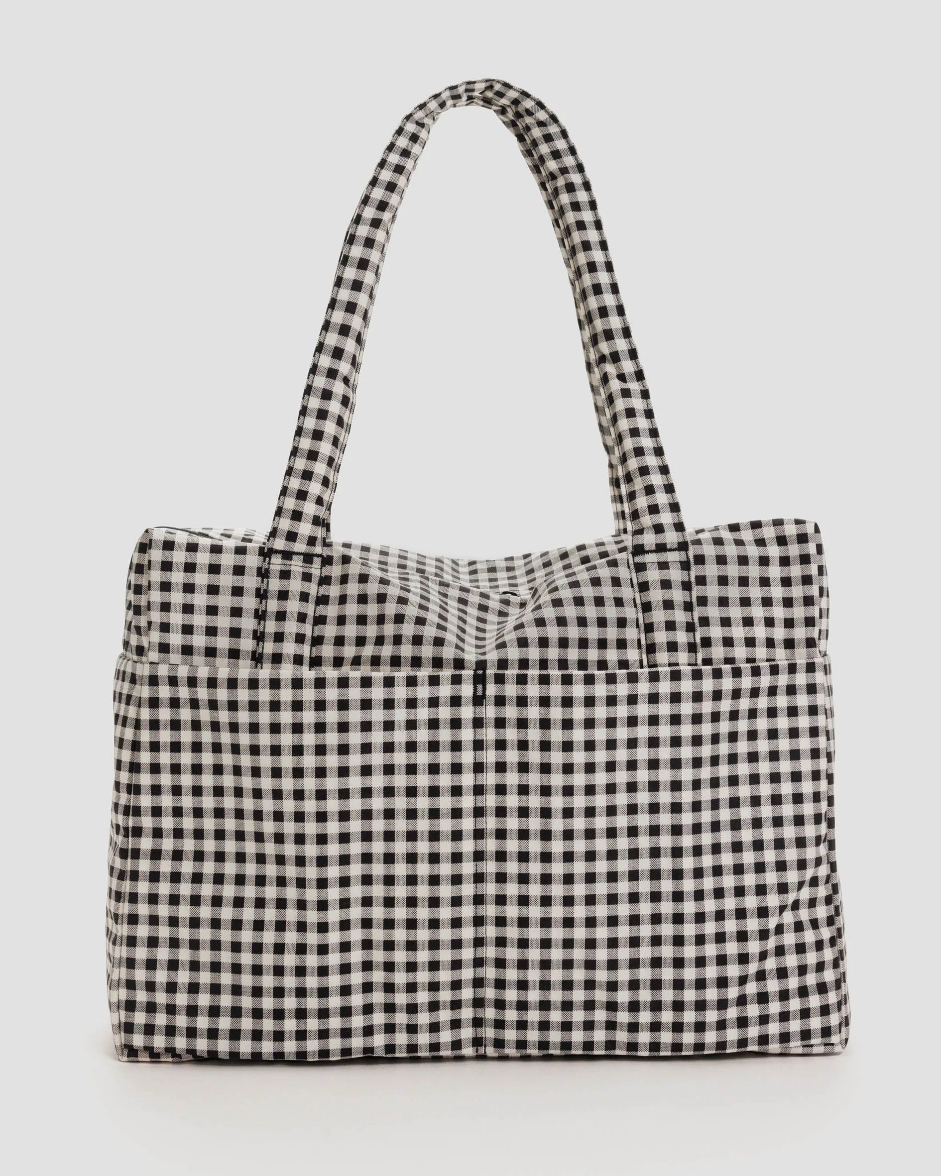 BAGGU Travel Carry-on Bag in black and white gingham