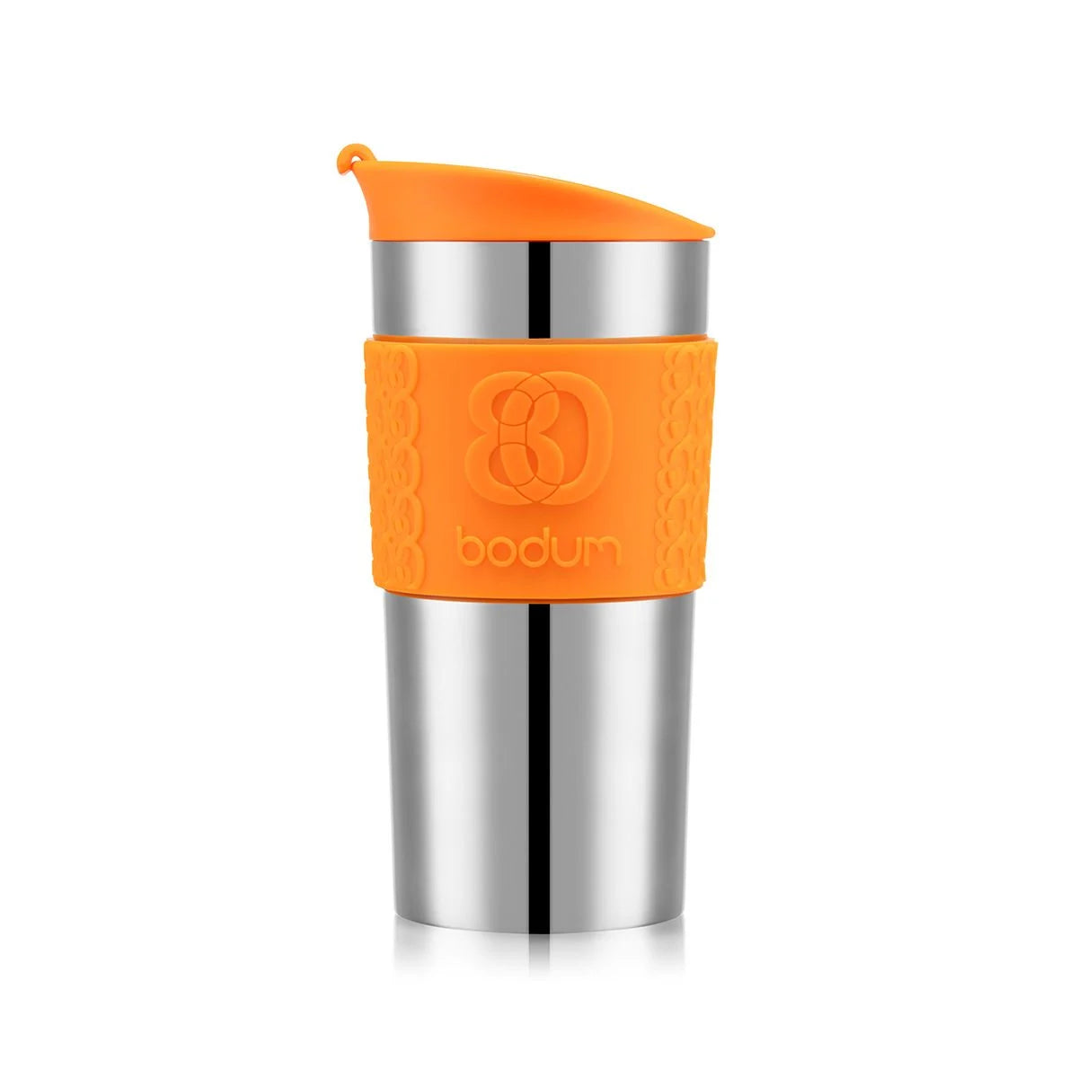 bodum vacuum travel mug 0.35L in orange and silver colour