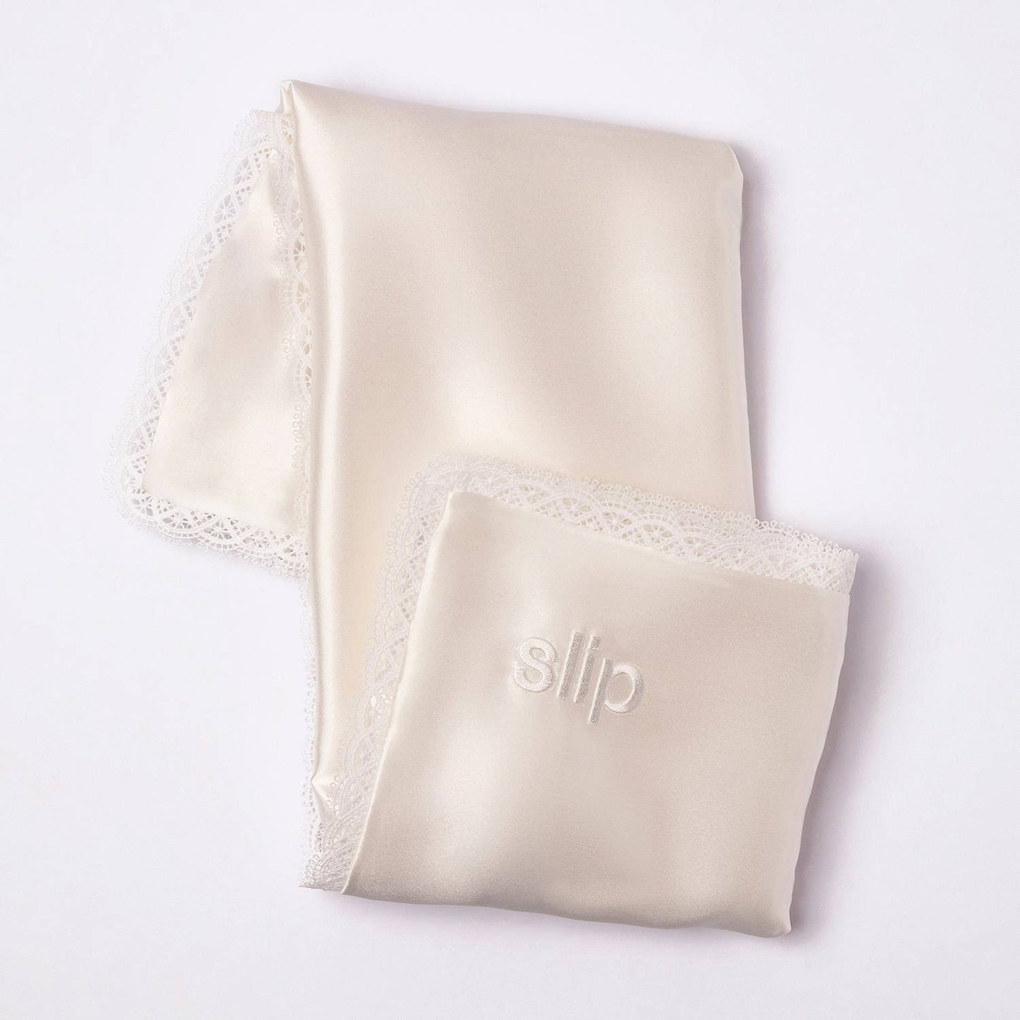 Slip Pure Silk Queen Gift Set with Lace Trim Charm (Value £137.50)