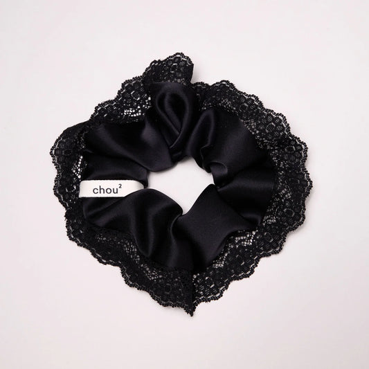 Chou Au Carre Simone Pérèle Black Lace Scrunchie