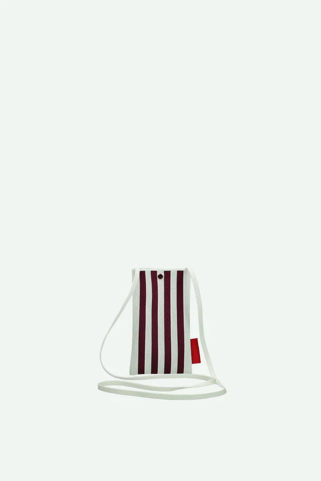 The Sticky Sis Club Phone Pouch Knitted Stripes - Mist Fig
