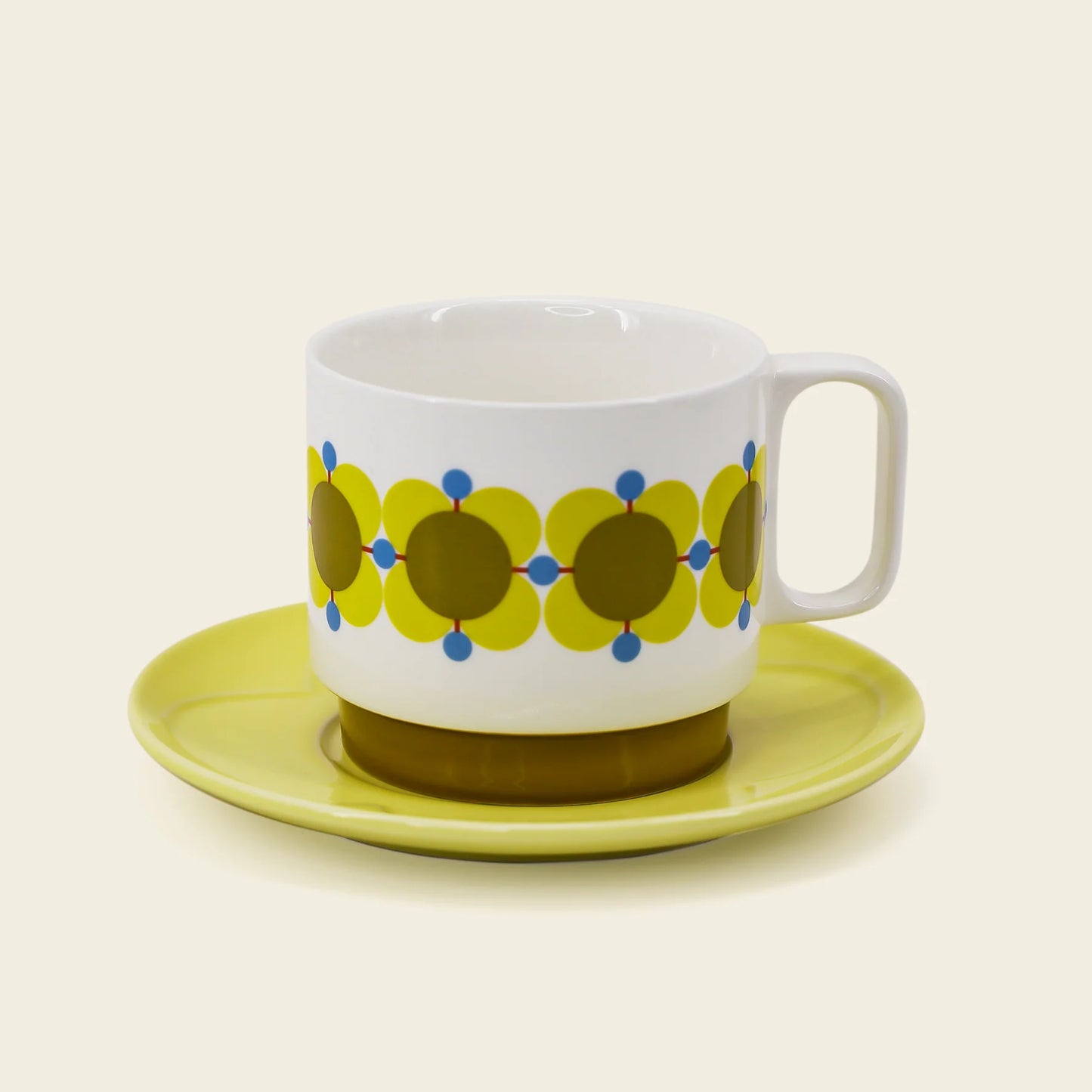 Orla Kiely Atomic Flower Cappuccino & Saucer Set Of 2