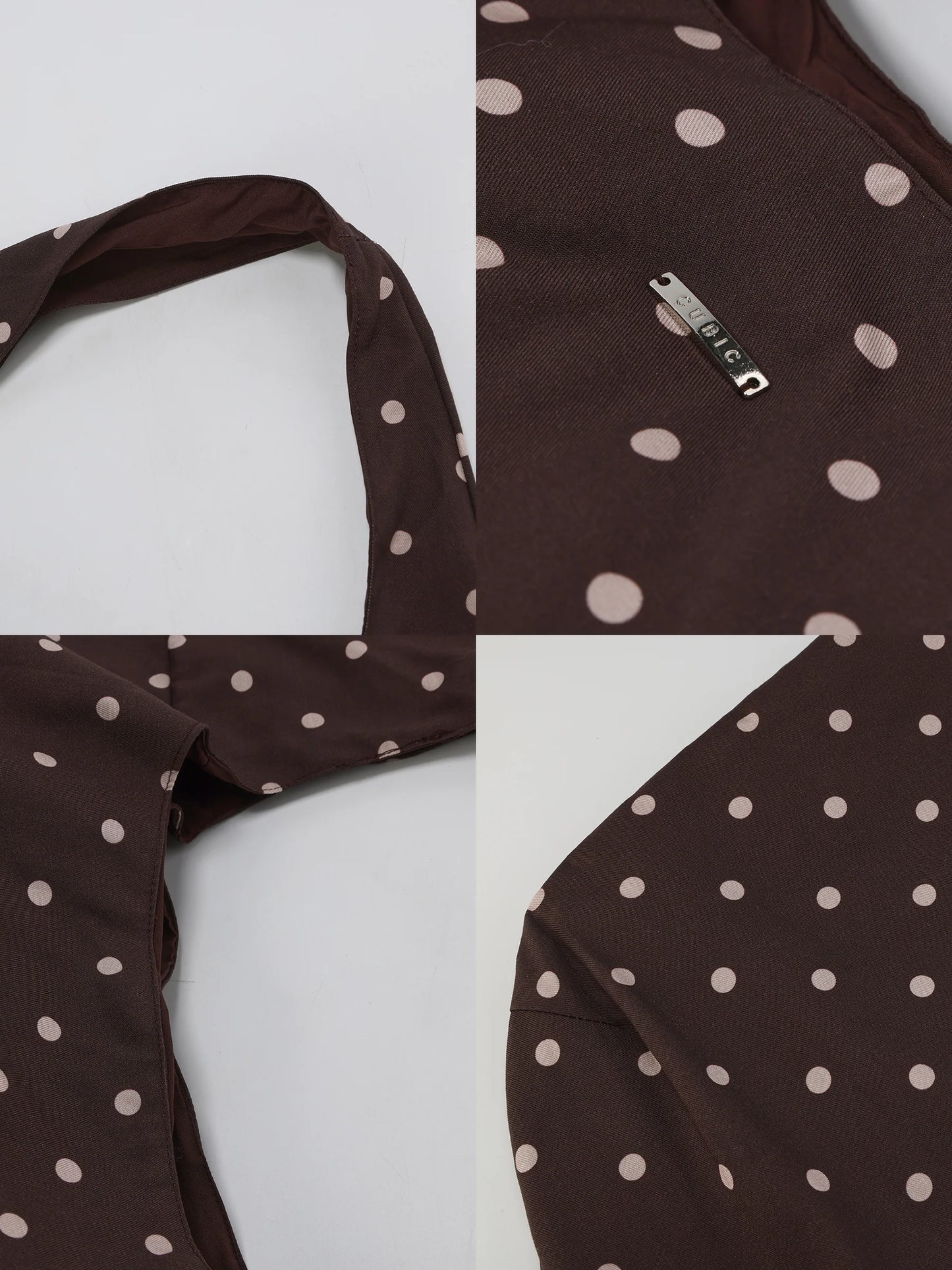 CUBIC Polka Dot Casual Bag - Brown & Pink