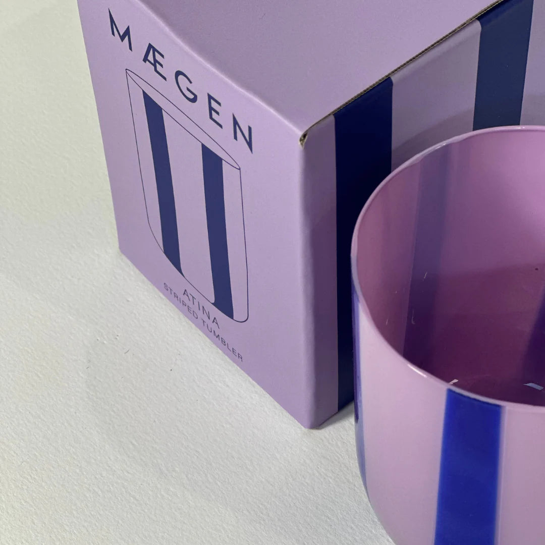 Maegen Atina Glassware - Lilac & Navy
