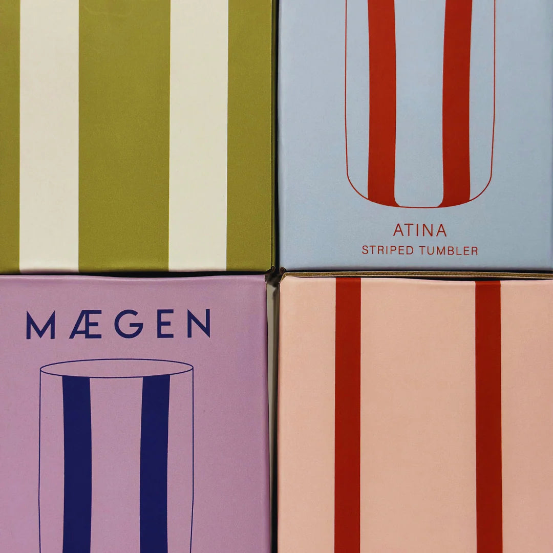 Maegen Atina Glassware - Blue & Red