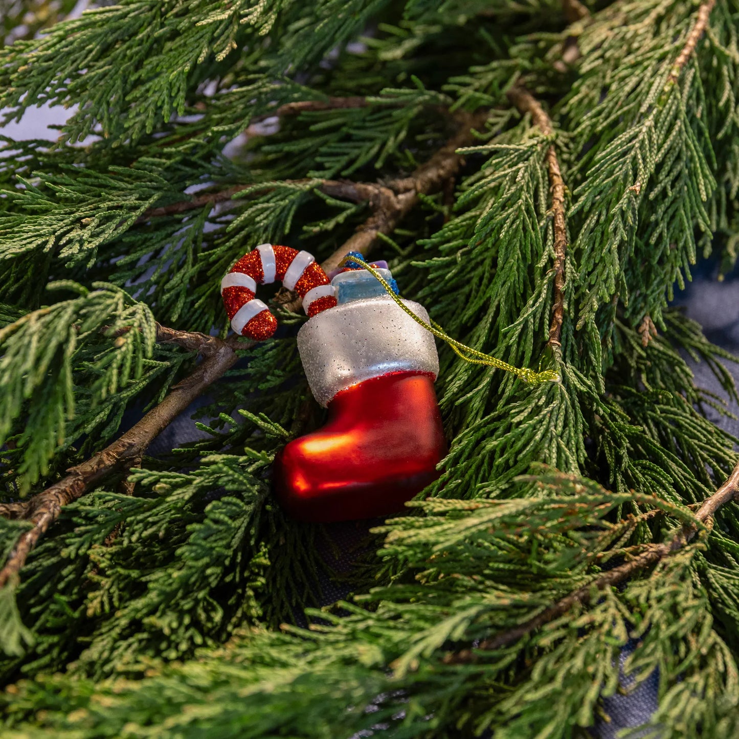 &Klevering Ornament Christmas Stocking Red