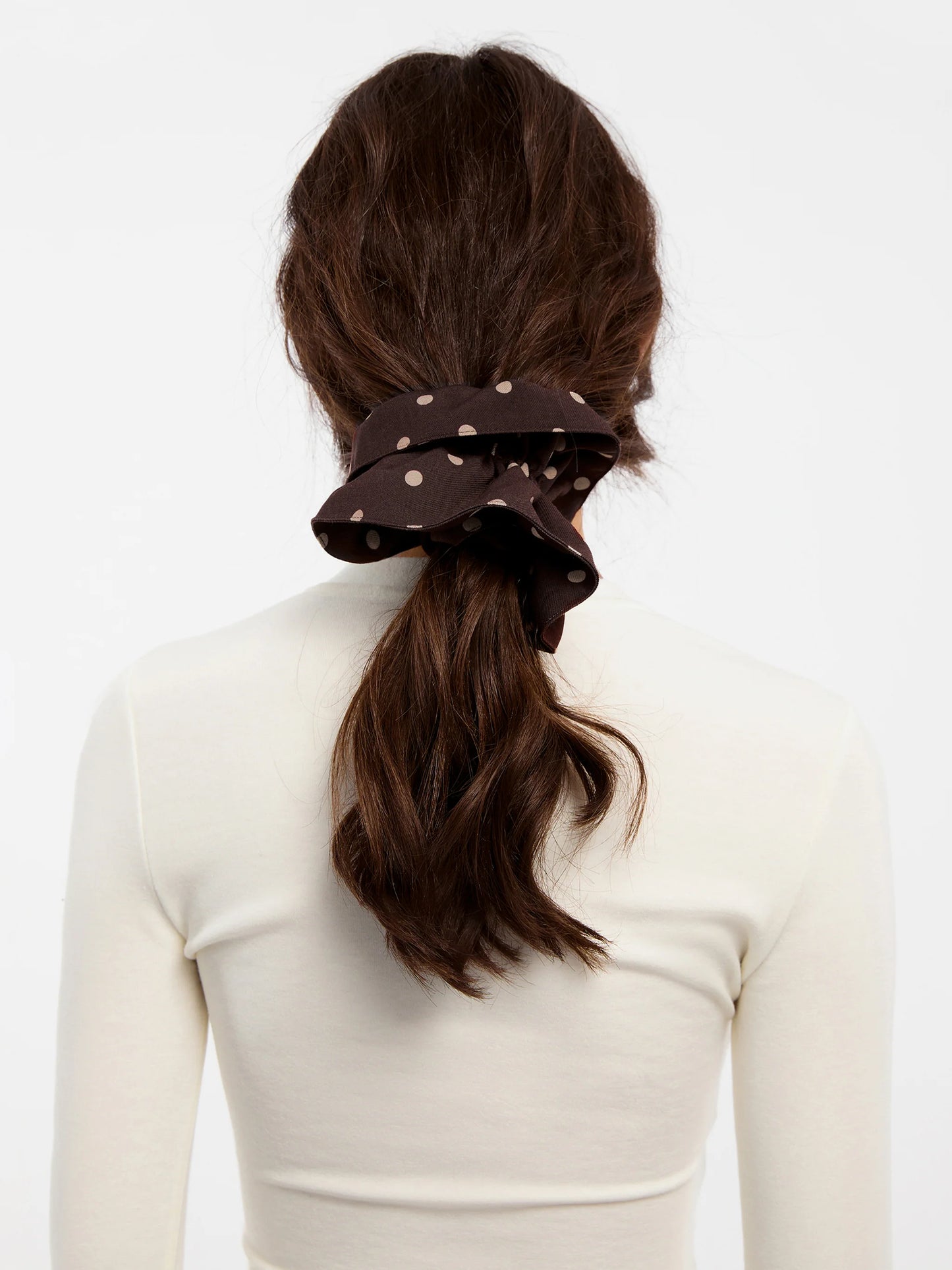 CUBIC Polka Dot Hair Tie - Brown