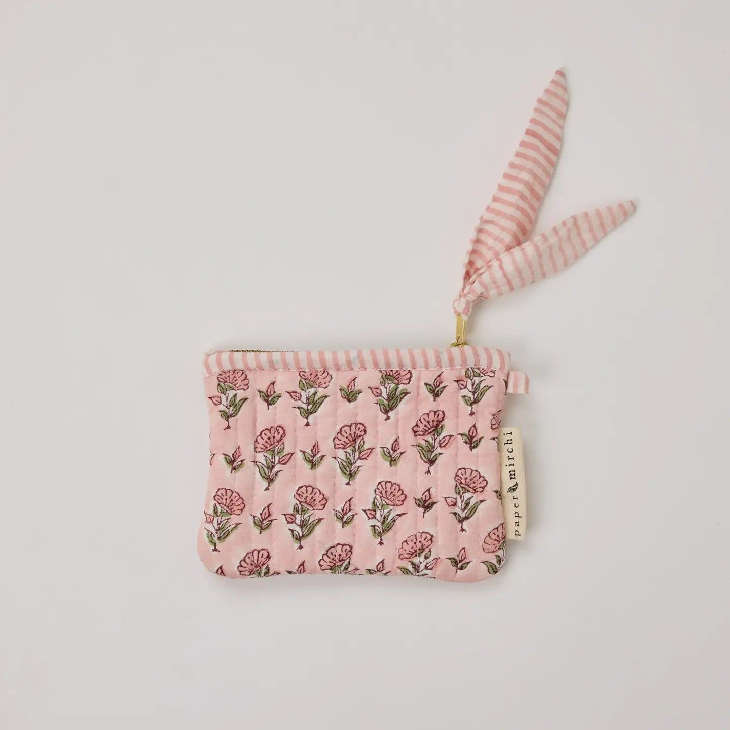 Paper Mirchi Organic Cotton Zipped Pouch Set of 2 - Floral Blush