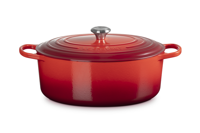 Le Creuset 35cm Signature Cast Iron Oval Casserole Dish - Cerise
