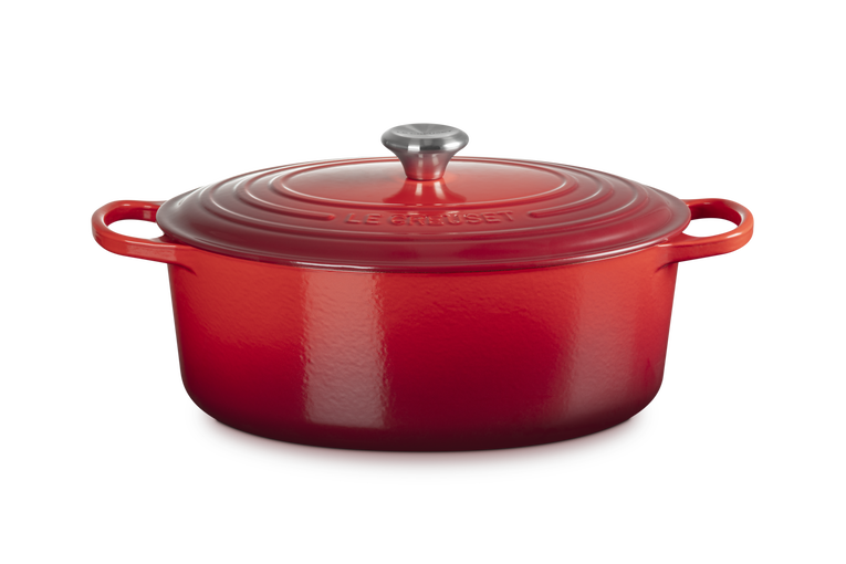 Le Creuset 35cm Signature Cast Iron Oval Casserole Dish - Cerise