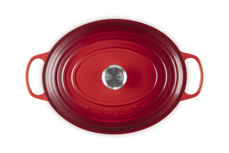 Le Creuset 35cm Signature Cast Iron Oval Casserole Dish - Cerise