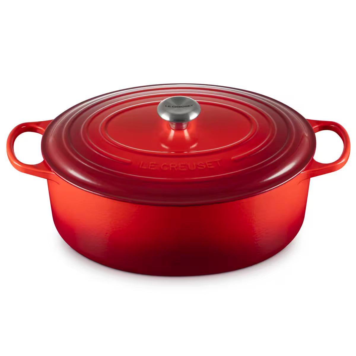 Le Creuset 35cm Signature Cast Iron Oval Casserole Dish - Cerise