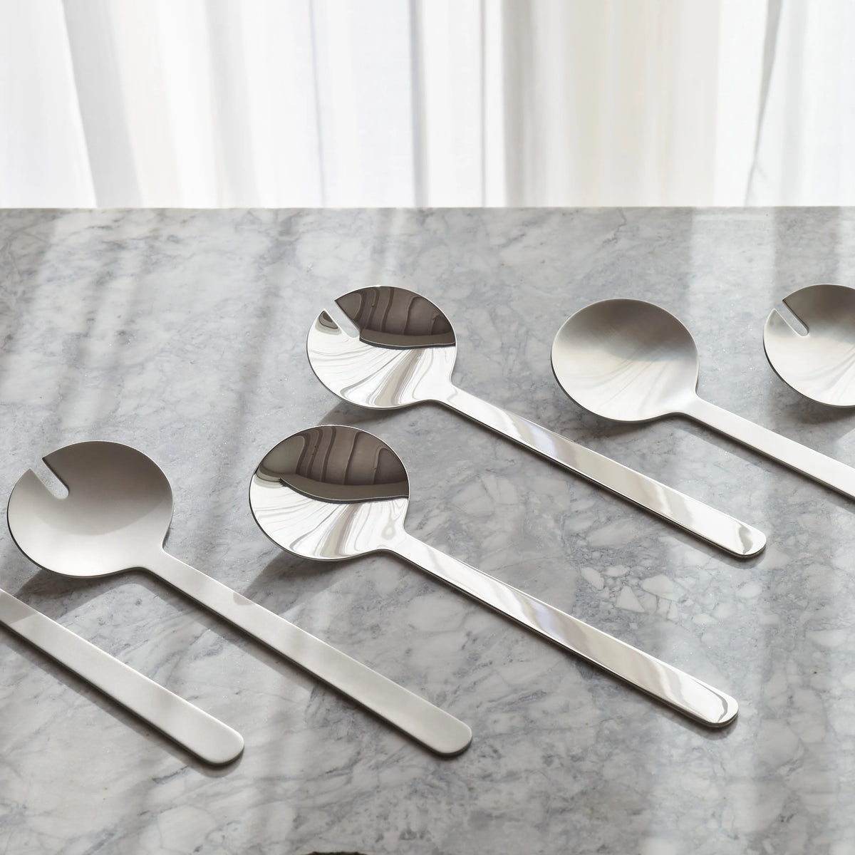 Aaron Probyn BOROUGH Polished Stainless Steel Salad Servers - Set of 2